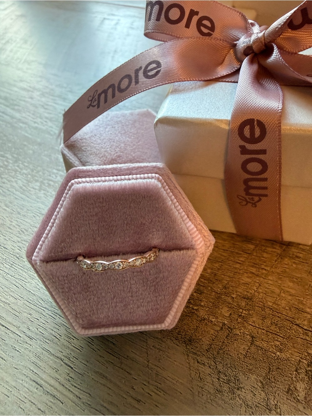 La More Scalloped Rose Gold Diamond Ring
